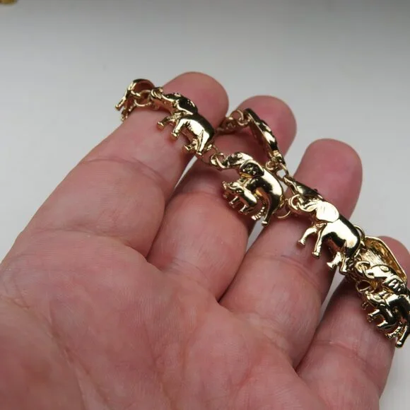 $165 14k Plated Elephant Bracelet